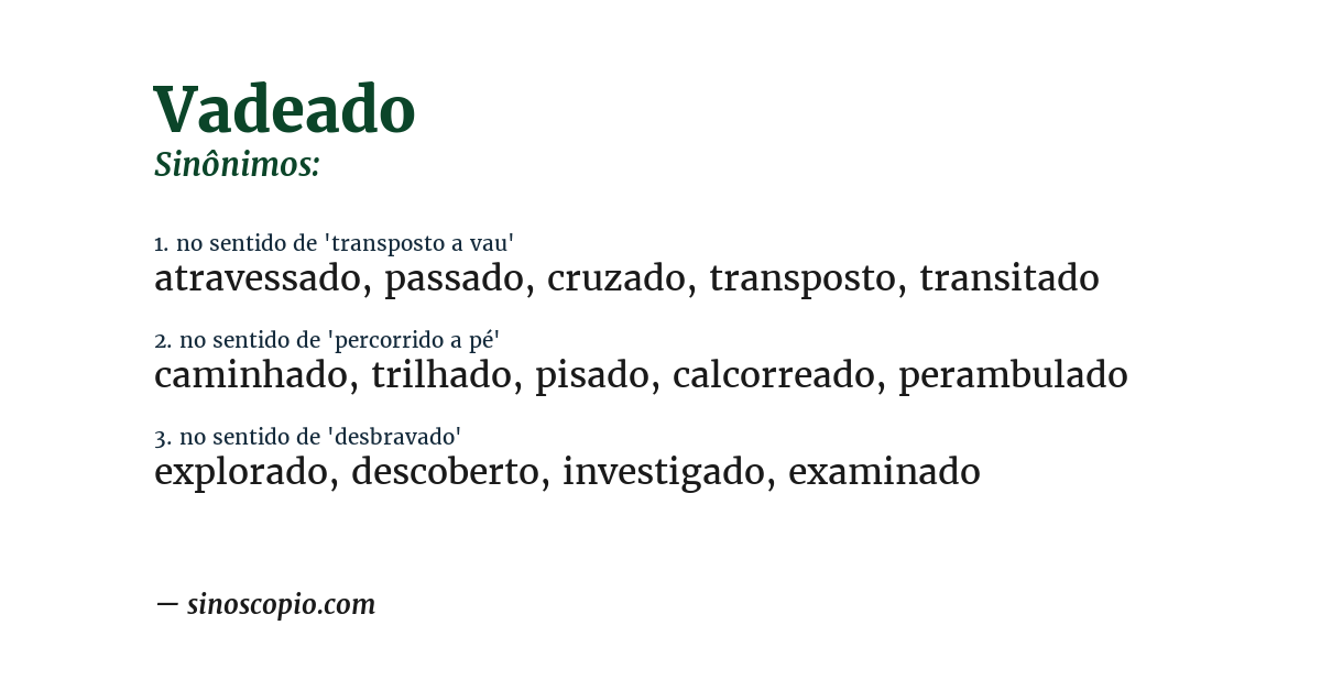 Sinônimo de vadeado