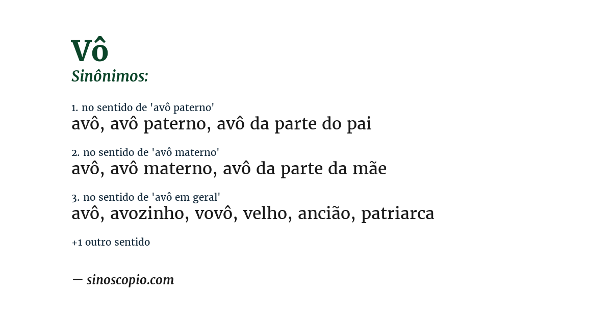 Sinônimo de vô