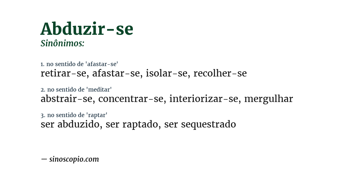 Sinônimo de abduzir-se