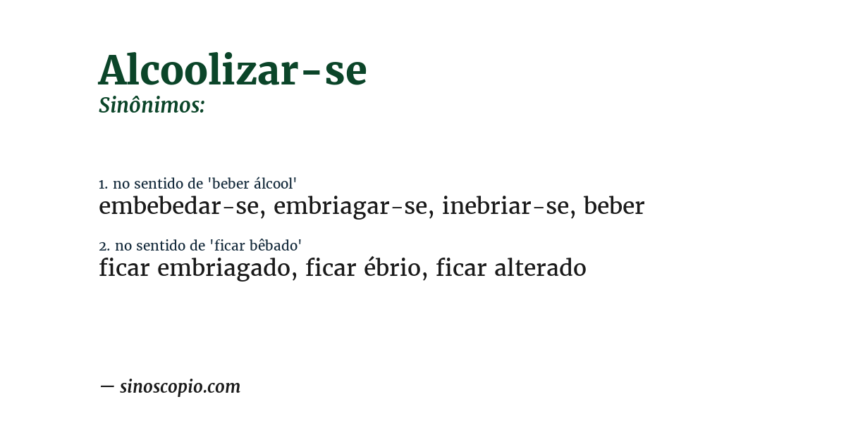 Sinônimo de alcoolizar-se