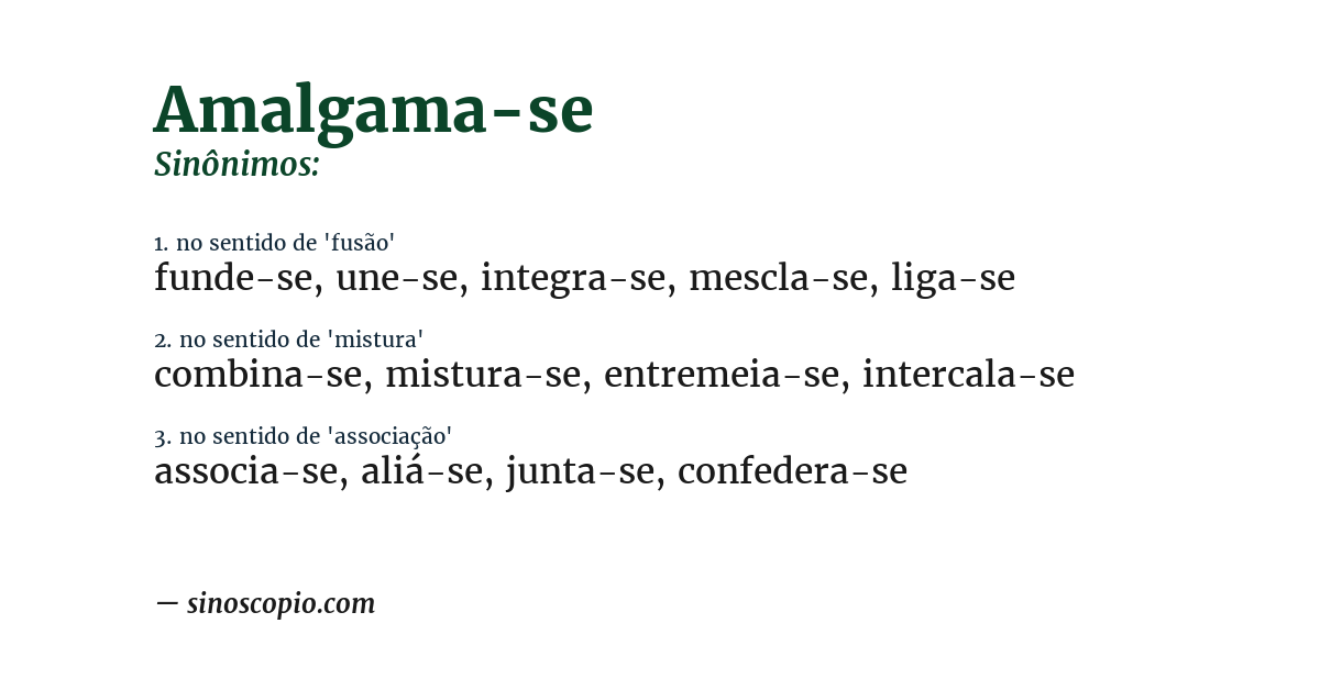 Sinônimo de amalgama-se