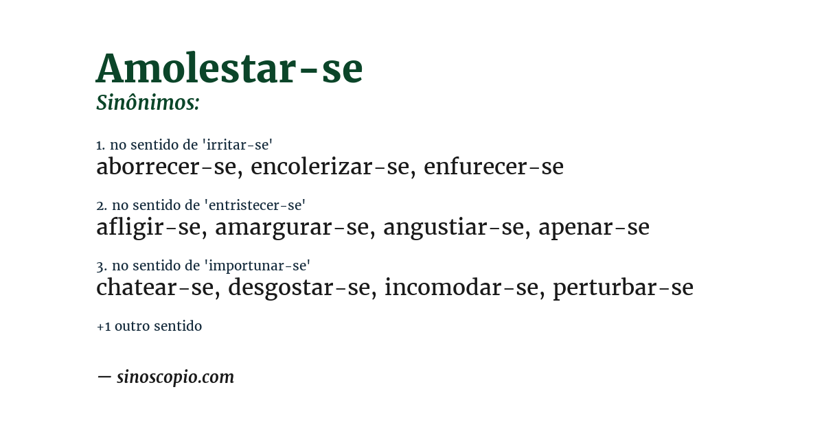 Sinônimo de amolestar-se