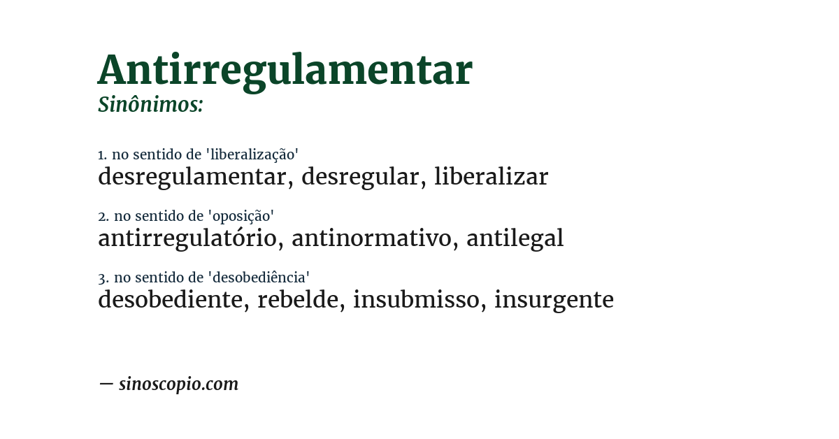 Sinônimo de antirregulamentar