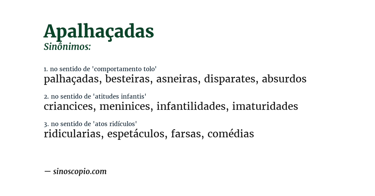 Sinônimo de apalhaçadas