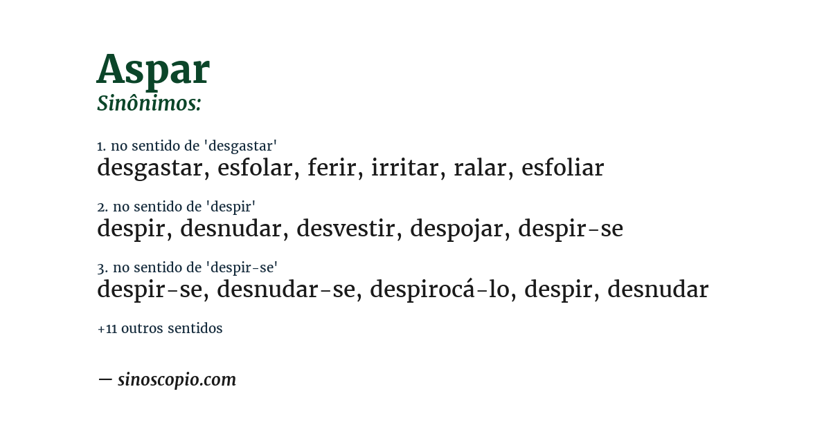 Sinônimo de aspar