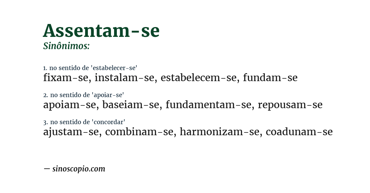 Sinônimo de assentam-se