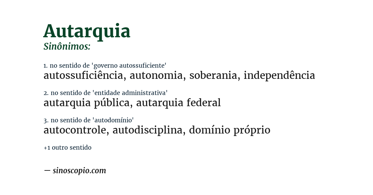 Sinônimo de autarquia