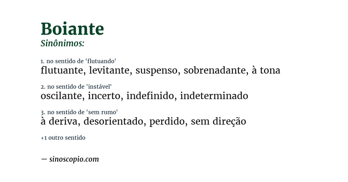 Sinônimo de boiante