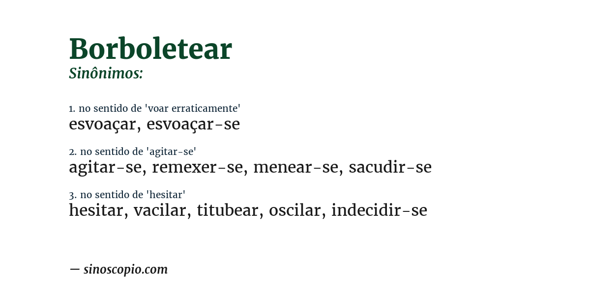 Sinônimo de borboletear