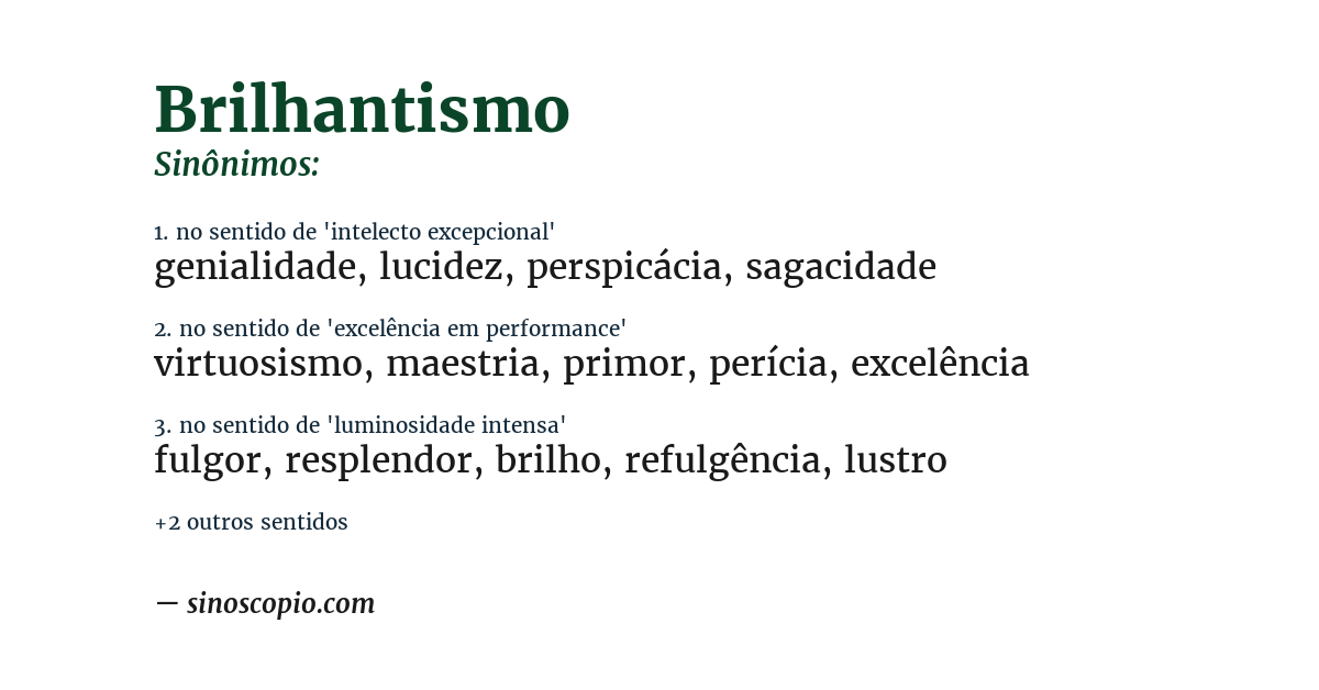 Sinônimo de brilhantismo