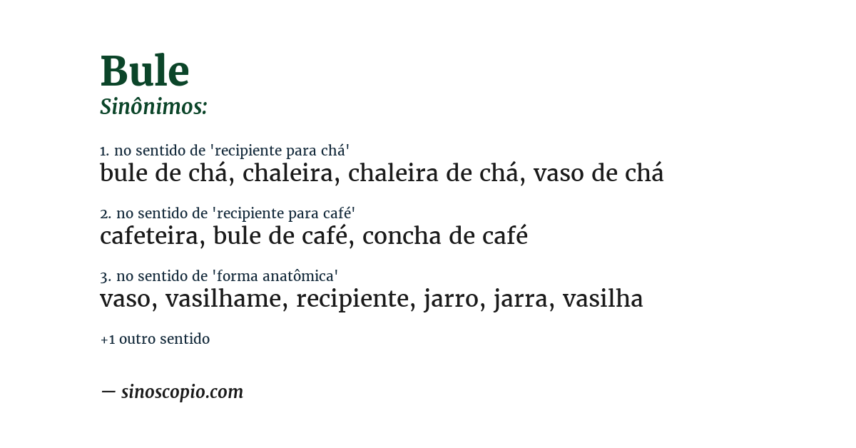 Sinônimo de bule