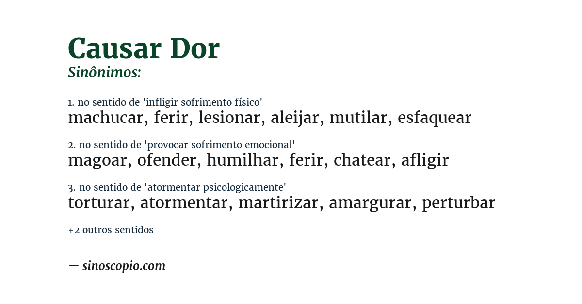Sinônimo de causar dor