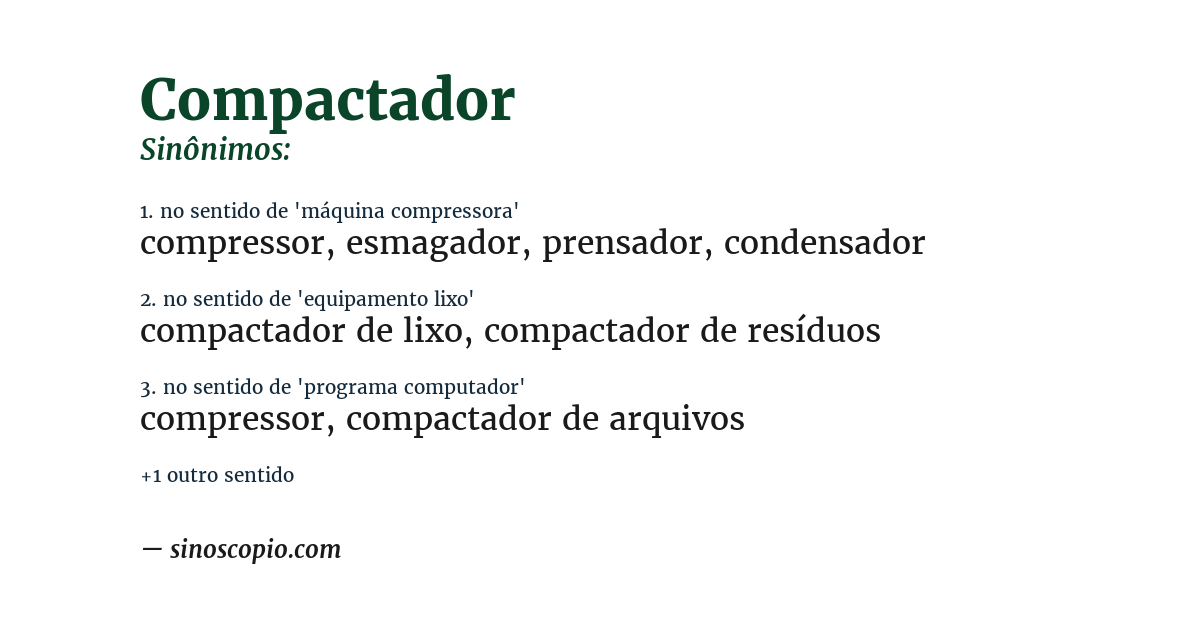 Sinônimo de compactador