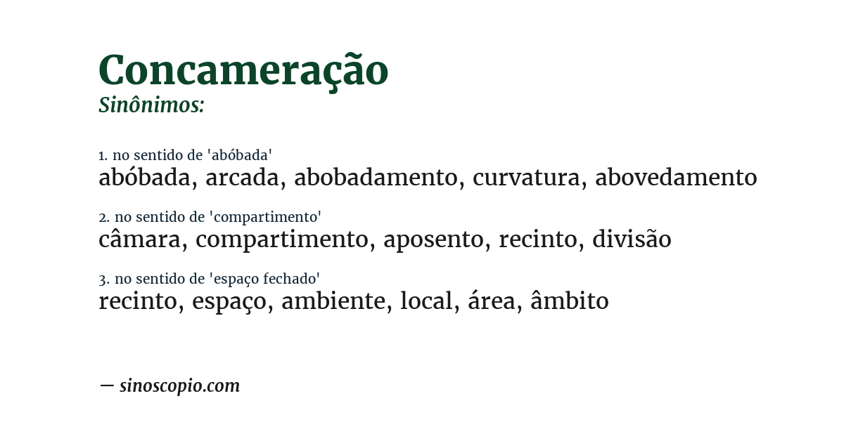Sinônimo de concameração