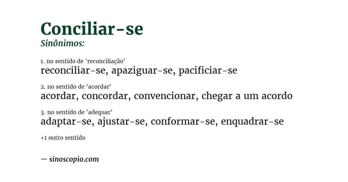 Sinônimo de conciliar-se
