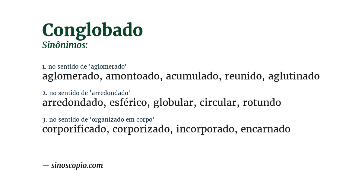 Sinônimo de conglobado