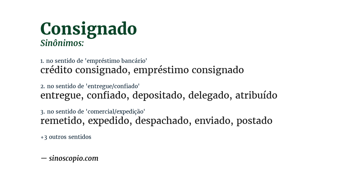 Sinônimo de consignado