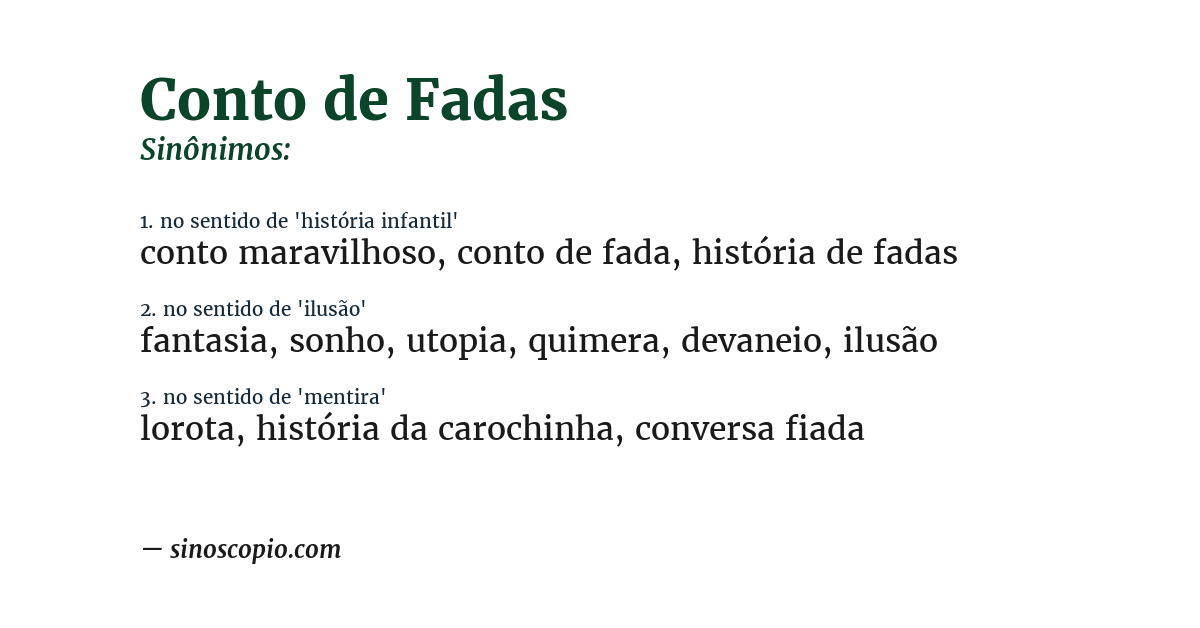 Sinônimo de conto de fadas