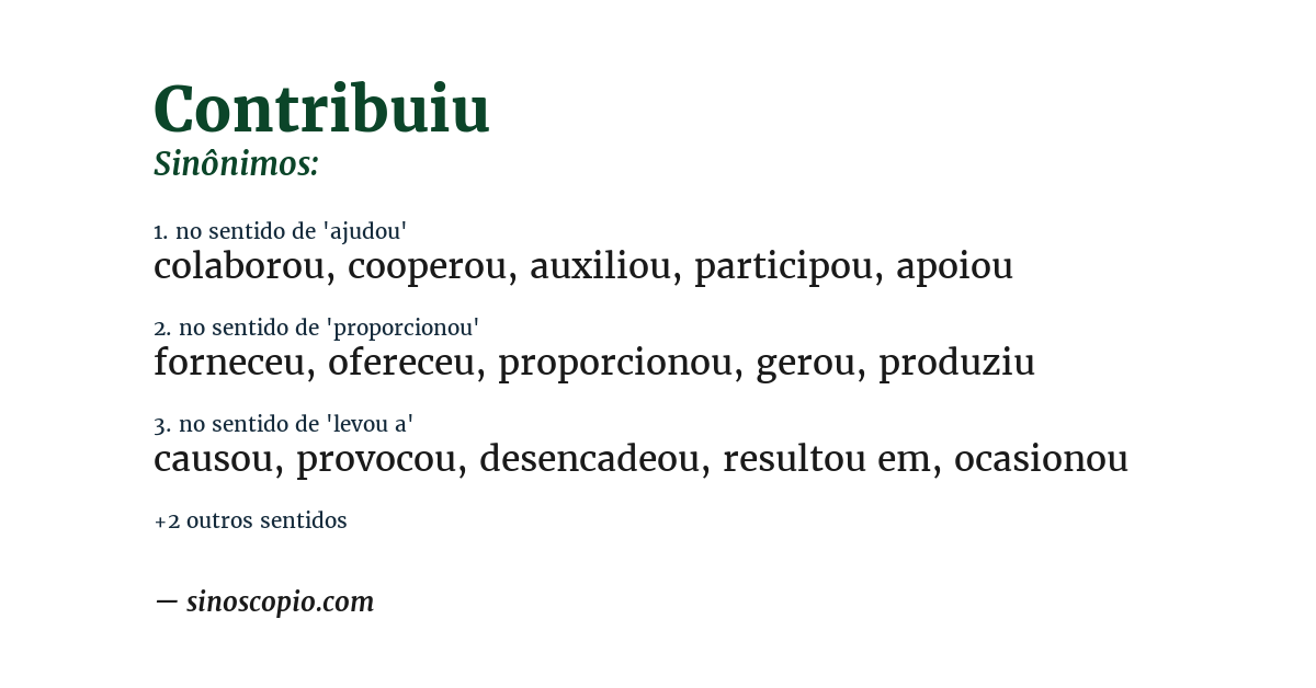 Sinônimo de contribuiu