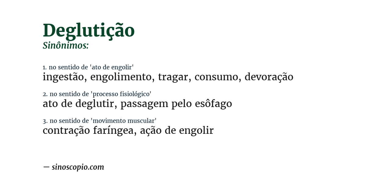 Sinônimo de deglutição