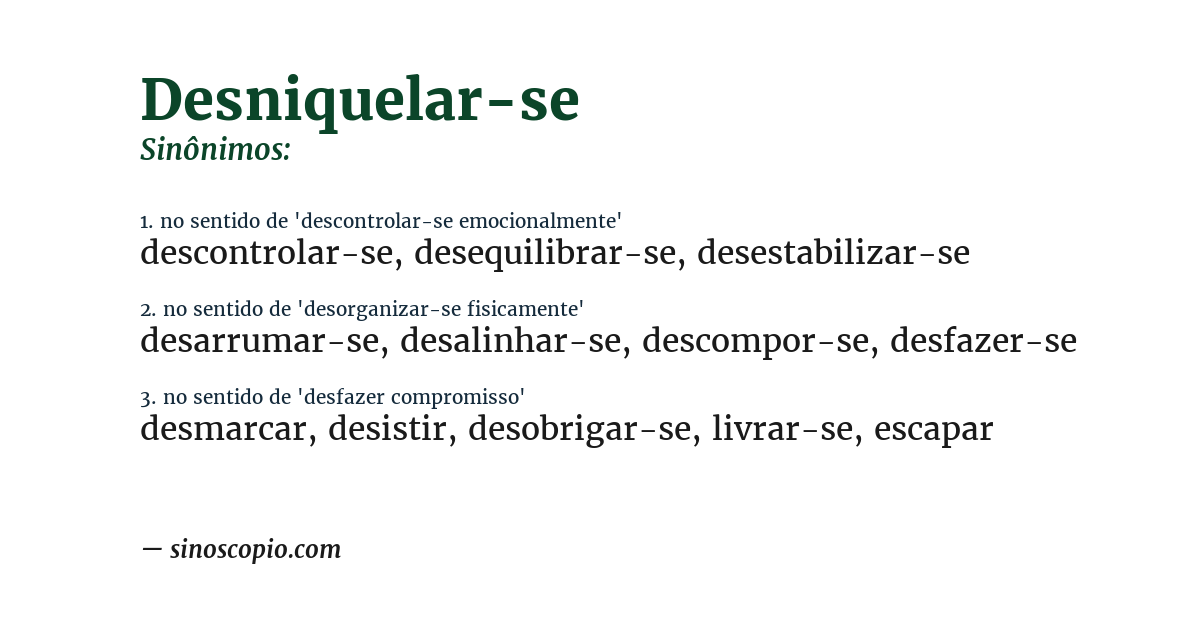 Sinônimo de desniquelar-se