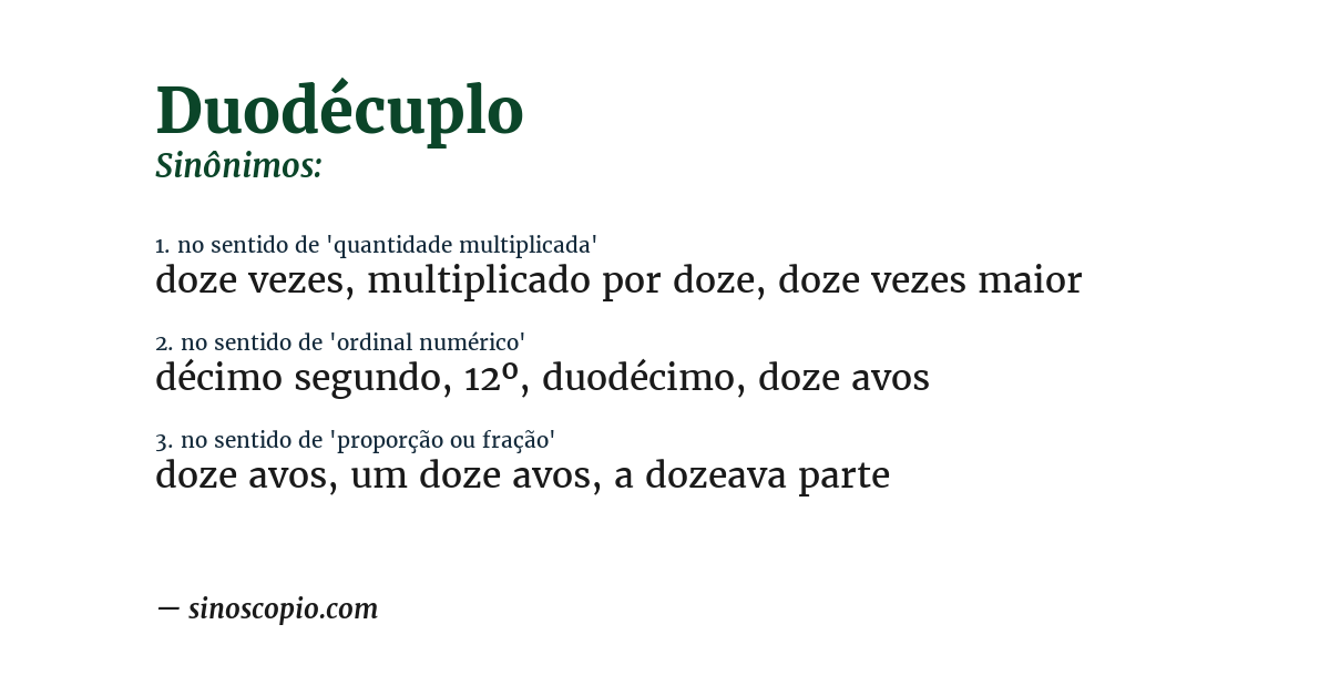 Sinônimo de duodécuplo