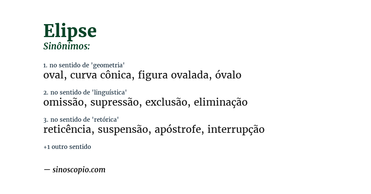 Sinônimo de elipse