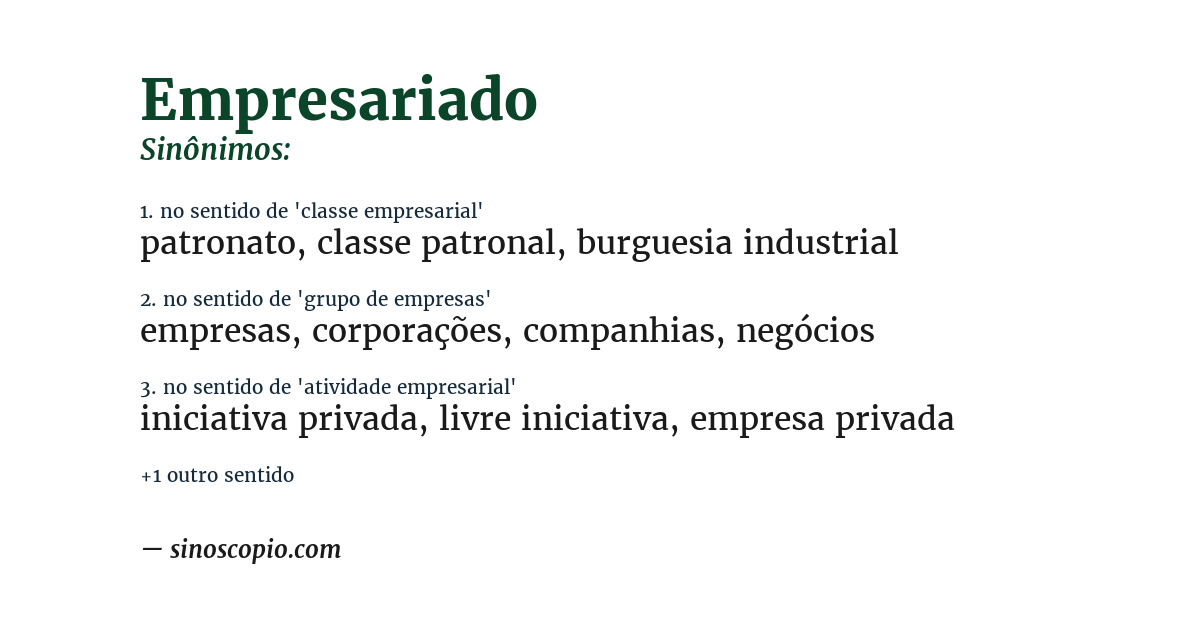 Sinônimo de empresariado