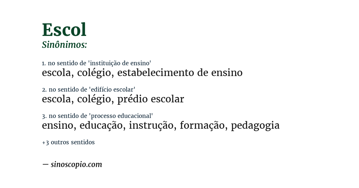 Sinônimo de escol