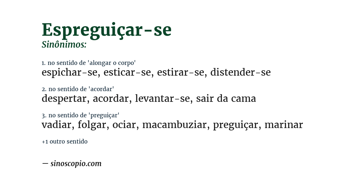Sinônimo de espreguiçar-se