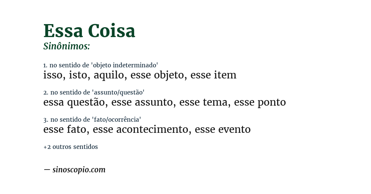 Sinônimo de essa coisa