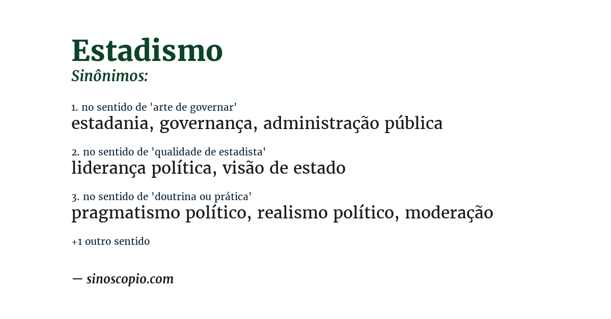 Sinônimo de estadismo