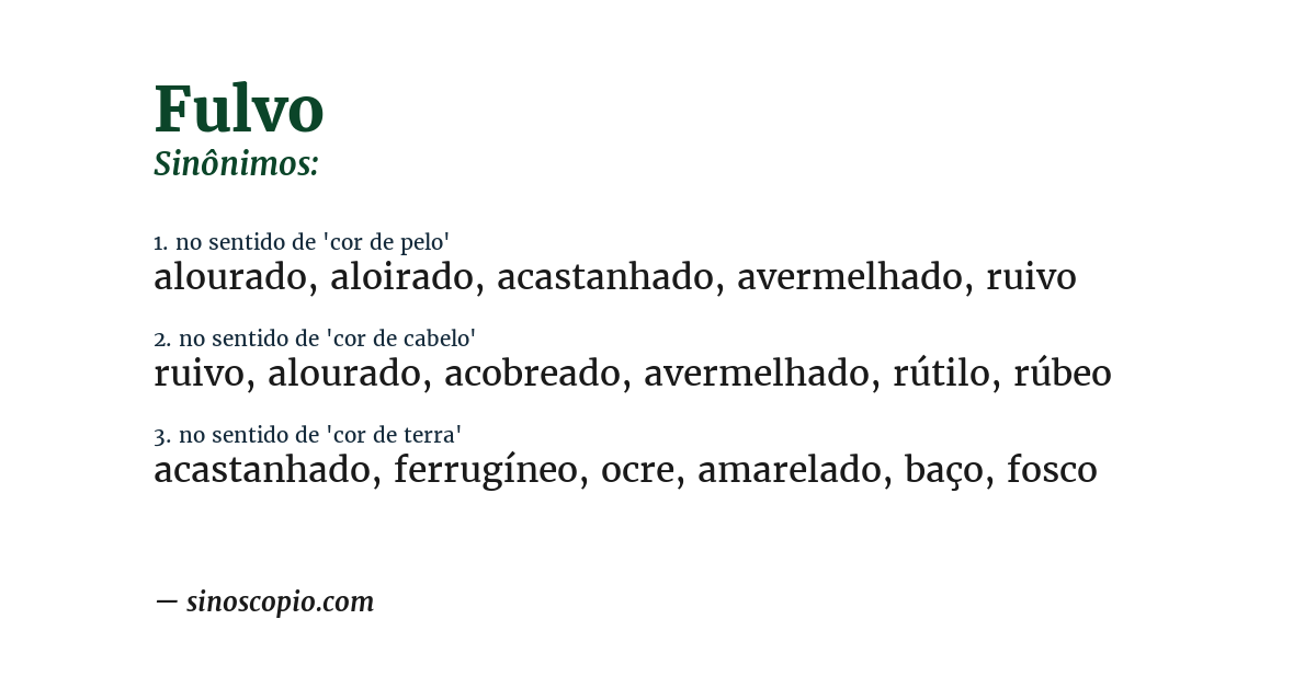 Sinônimo de fulvo