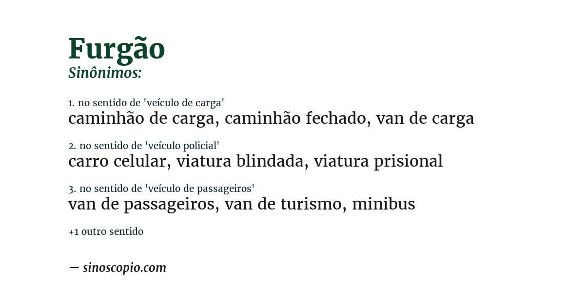 Sinônimo de furgão