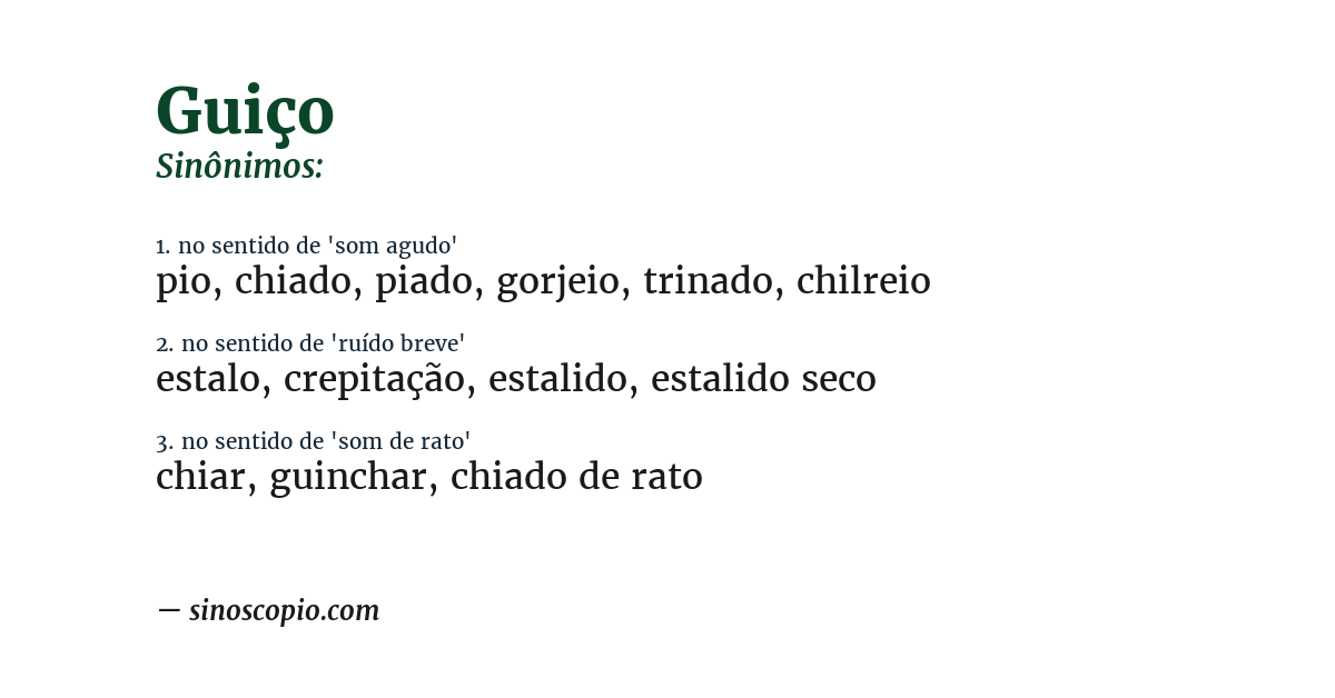Sinônimo de guiço
