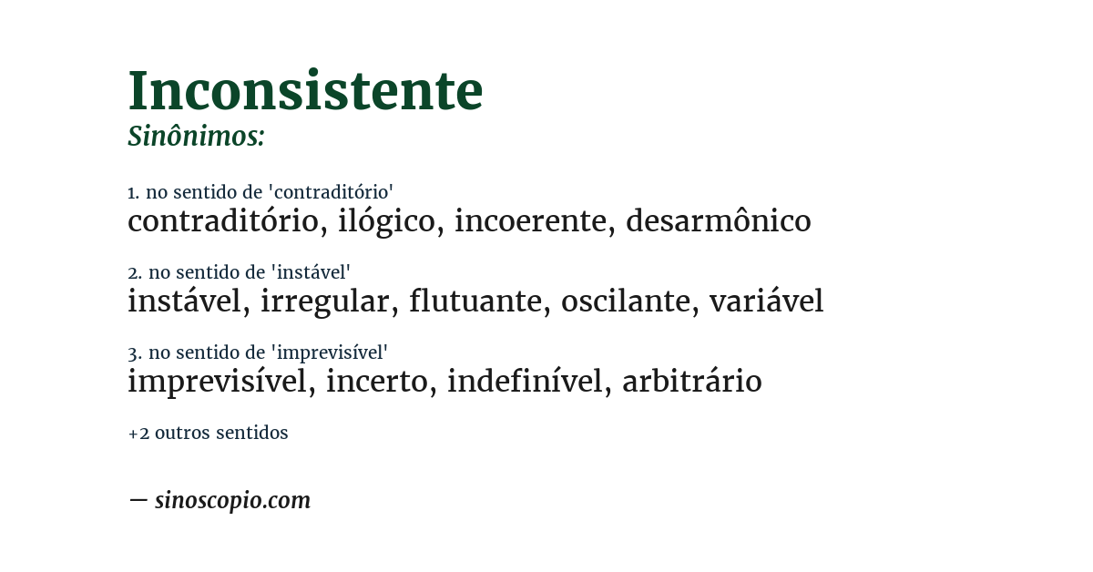 Sinônimo de inconsistente