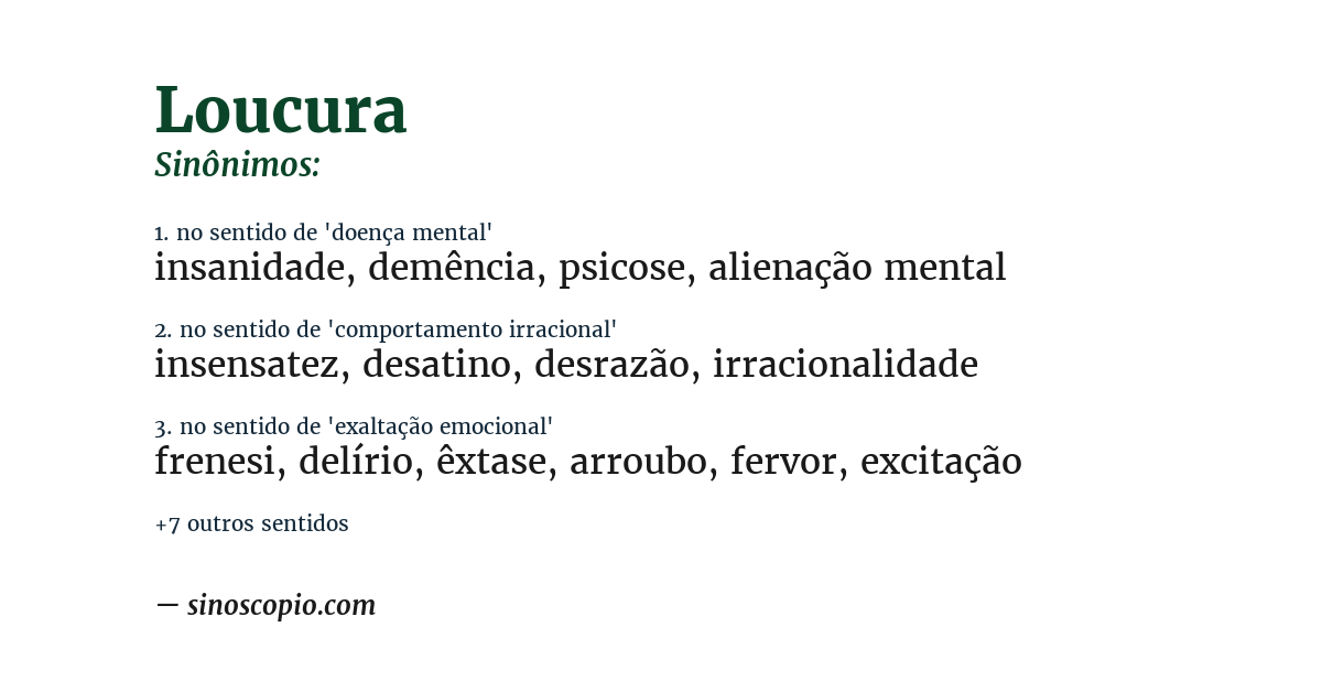 Sinônimo de loucura