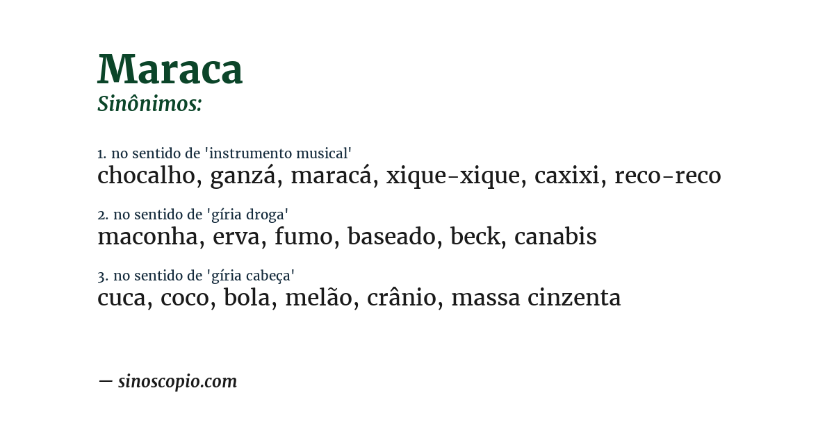 Sinônimo de maraca
