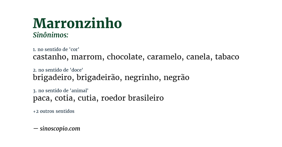 Sinônimo de marronzinho