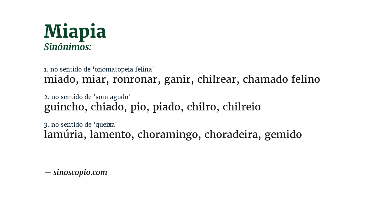 Sinônimo de miapia