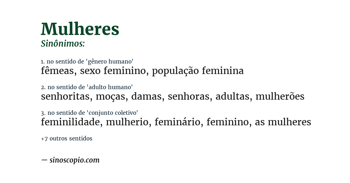 Sinônimo de mulheres