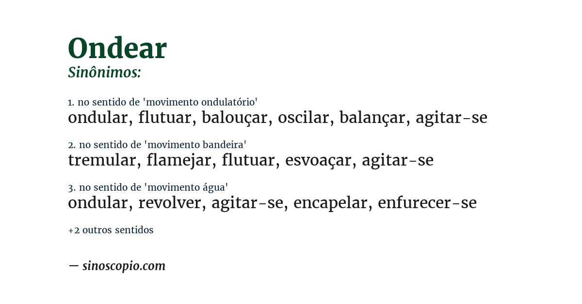 Sinônimo de ondear