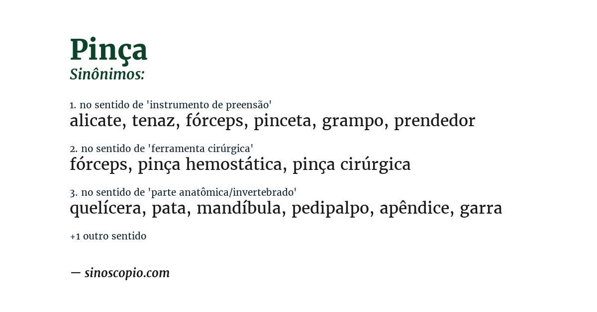Sinônimo de pinça