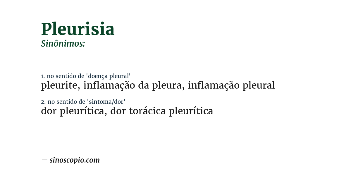 Sinônimo de pleurisia