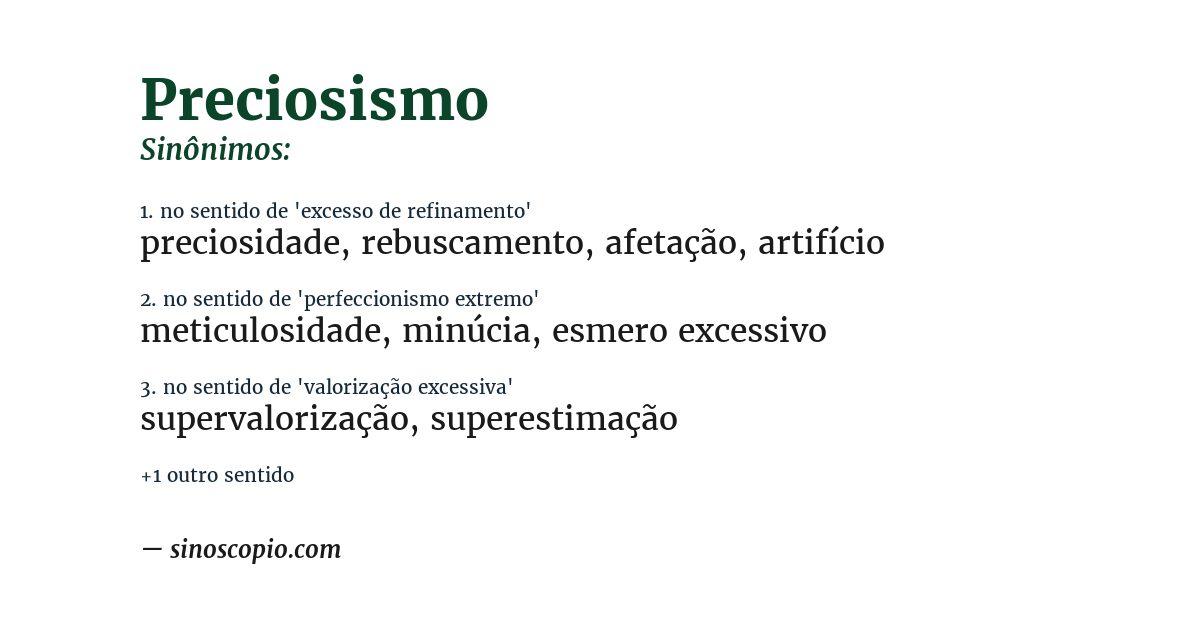 Sinônimo de preciosismo