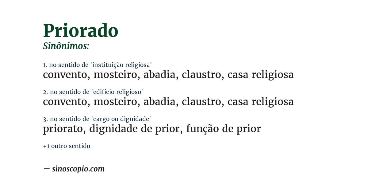 Sinônimo de priorado