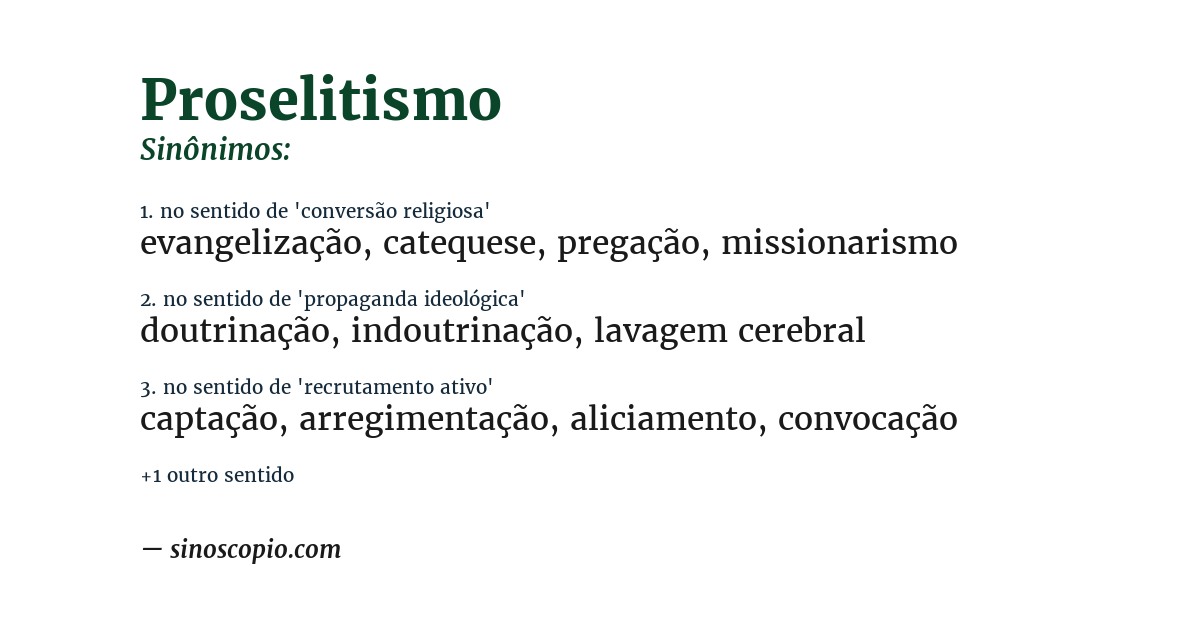 Sinônimo de proselitismo