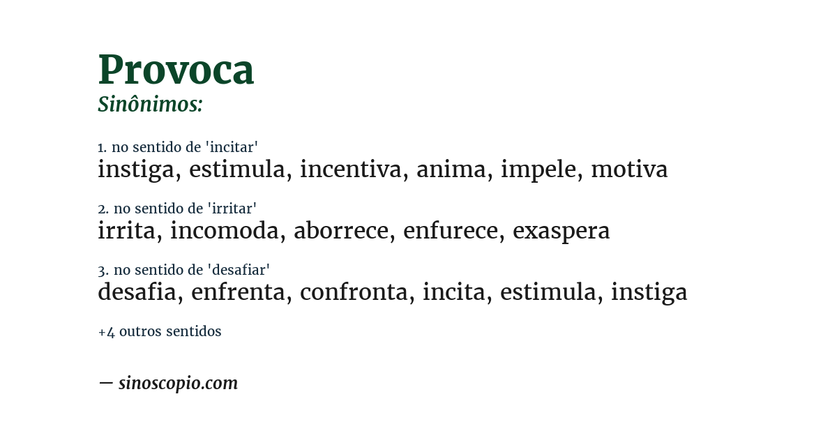 Sinônimo de provoca