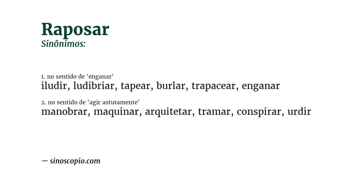 Sinônimo de raposar