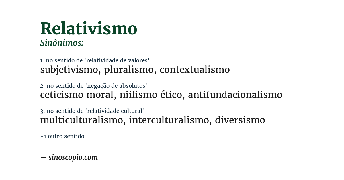 Sinônimo de relativismo
